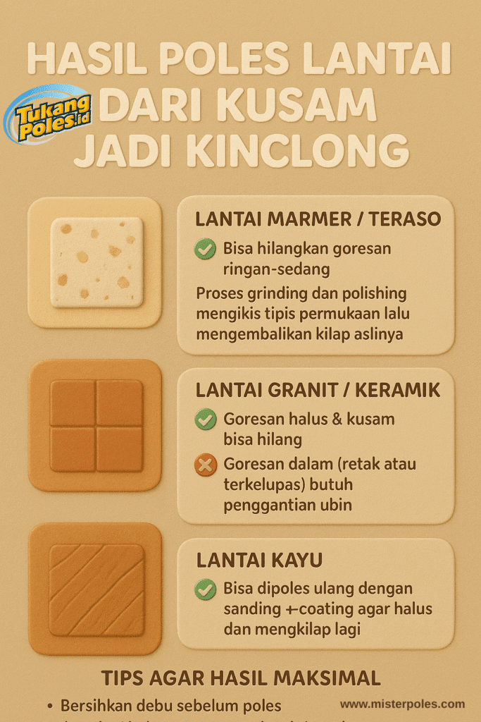 Poles lantai menghilangkan Goresan