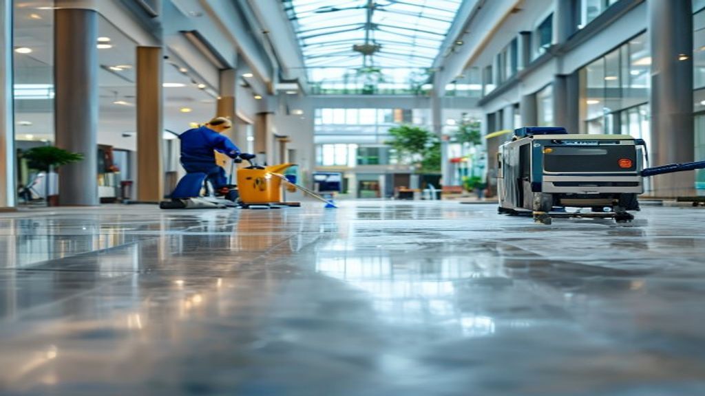 Lantai beton poles mengkilap dengan teknologi polished concrete modern