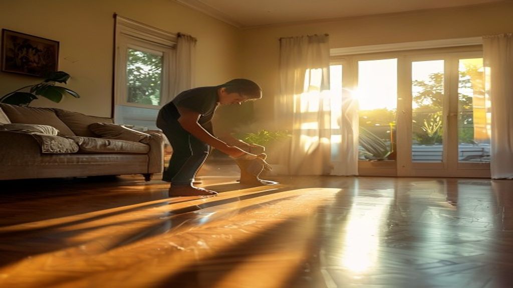 Lantai kayu parquet yang terawat dengan baik